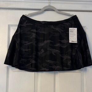 Athleta Black and Gray Camouflage Skater Skirt
